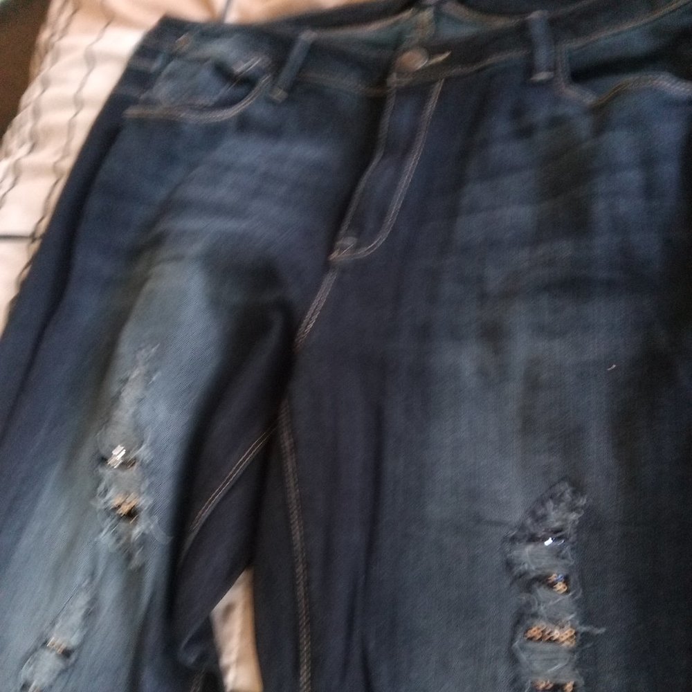 Ripped sequin jeans